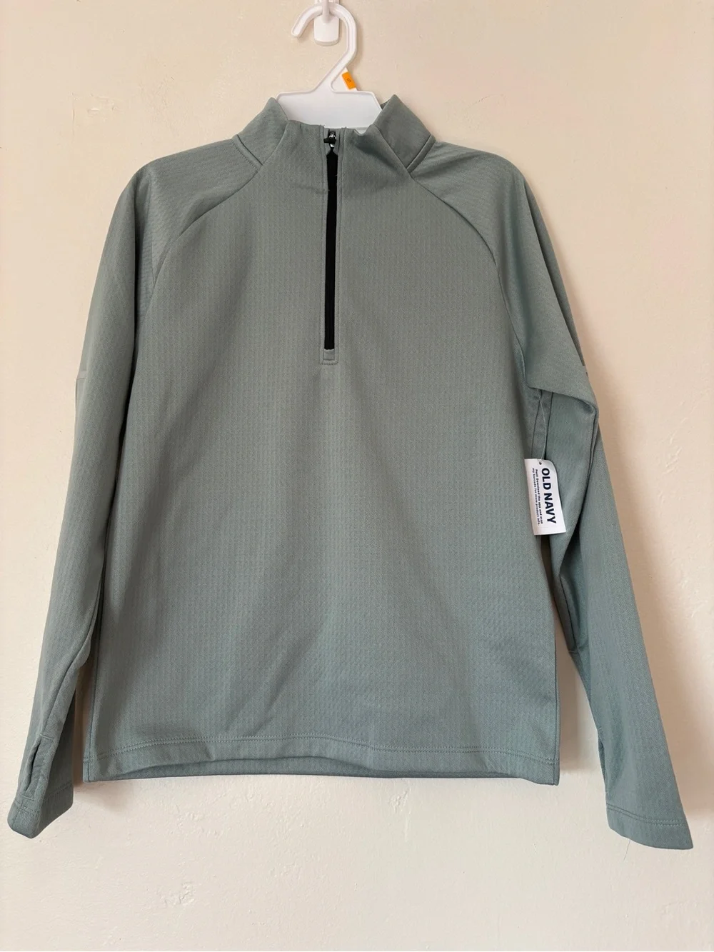 NWT Old Navy Boys Green Go-Dry Quarter-Zip Soccer Pullover Size M (8)